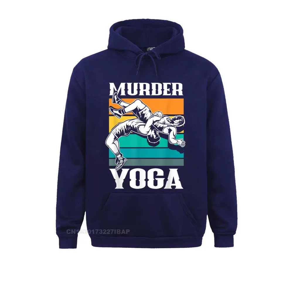 Murder Yoga Funny Retro Vintage Wrestler Wrestling Hoodies for Men Customized Sweatshirts Chinese Style Cheap Hoods Long Sleeve