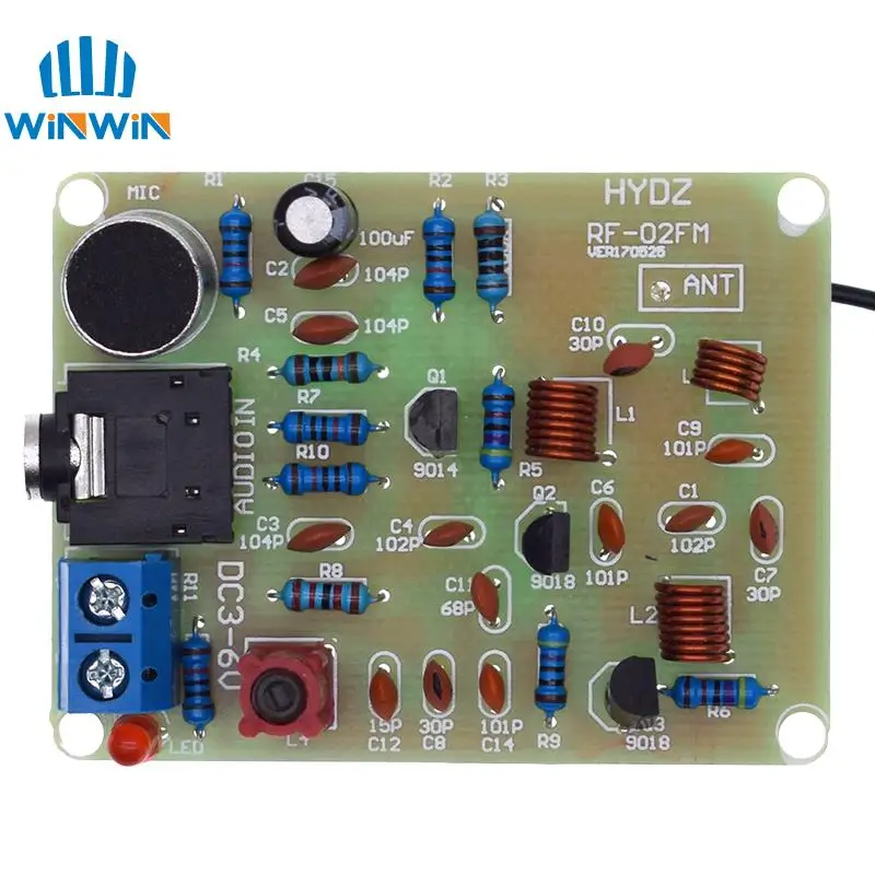 88-108MHz DIY Kit FM Radio Transmitter and Receiver Module Frequency Modulation Stereo Receiving PCB Circuit Board