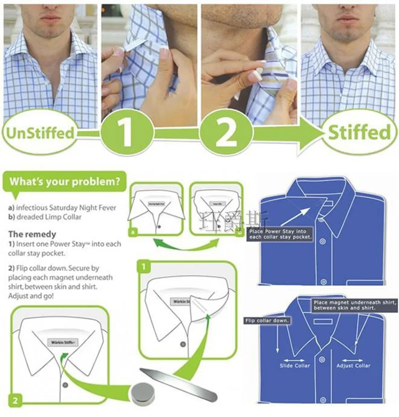 Qi Qi Wu Mens Collar Stays Stainless Steel Man or Women Shirt Collar Fixed Collar Stay Neckline Collar Pin Collar Stay Gift image 3