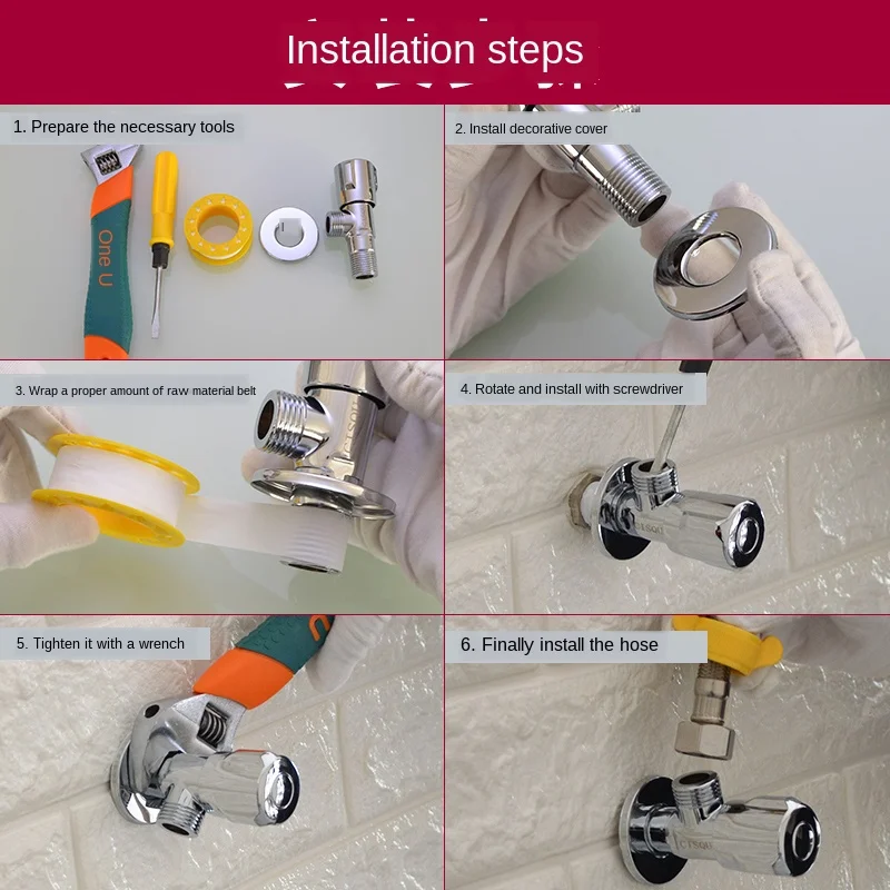 1/2 IN hot and cold water triangle valve water stop valve basin basin solar electric water heater switch eight valve