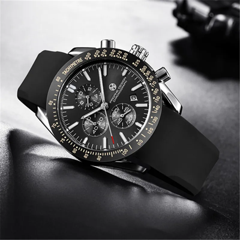 PAGANI DESIGN （Pagrne） New Men Quartz Watch Rubber Belt Men\'s Luxury Watch Fashion Casual Sports Male Clock Relogio Maasculino