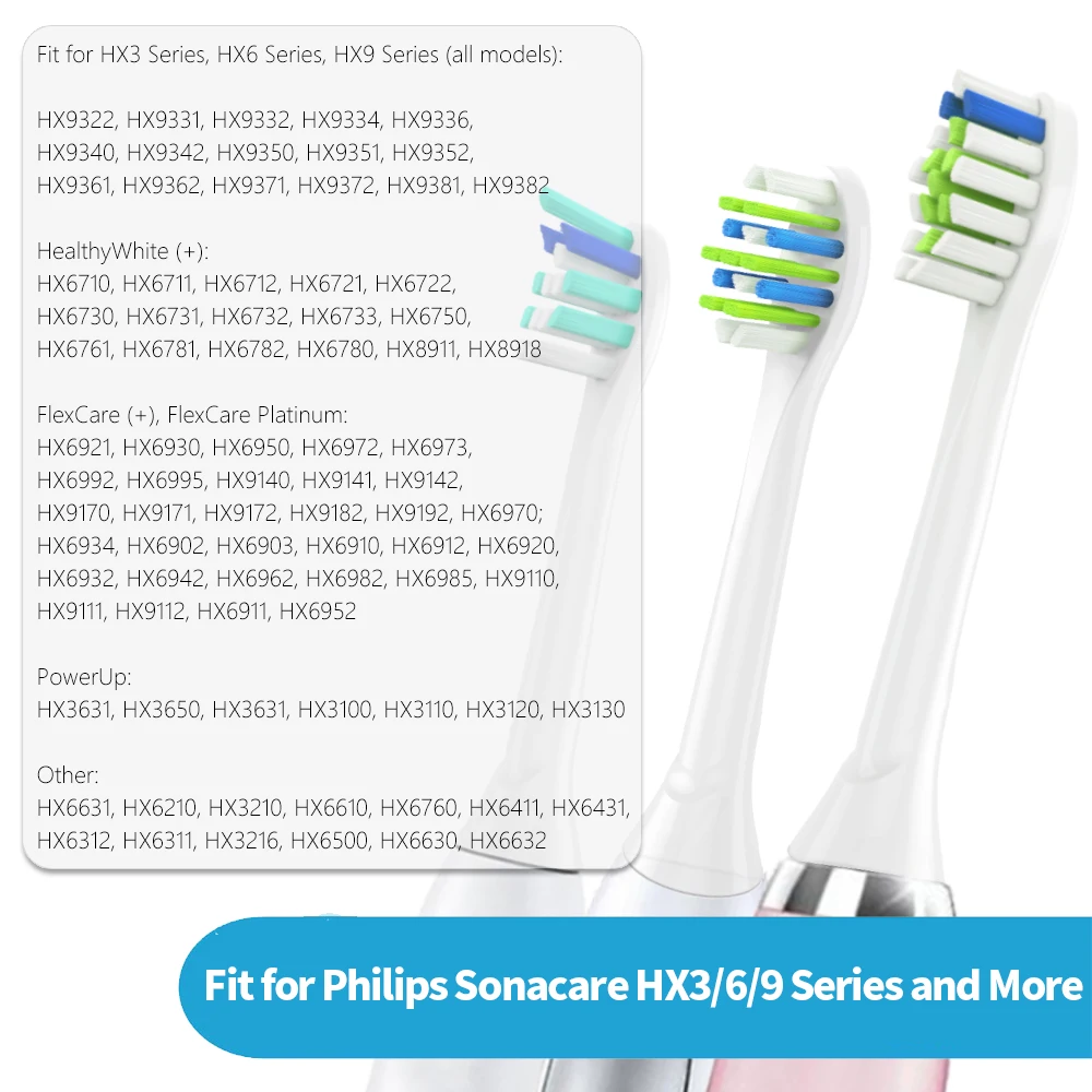 Сменные головки для зубной щетки Philips Sonicare, насадки для зубной щетки Philips Sonicare DiamondClean HealthyWhite FlexCare