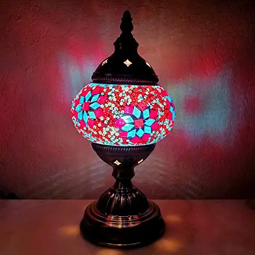 

Handcrafted Turkish Mosaic Glass Table Lamp | Great Home Decor for Living Room, Bed Room, Game Room, media Room | Also Great for Do