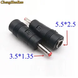 1pcs 3.5 x 1.35 mm male to 5.5x2.1/5.5x2.5 female socket jack DC Power Connector Adapter Laptop 5.5*2.1/5.5*2.5 to 3.5*1.35