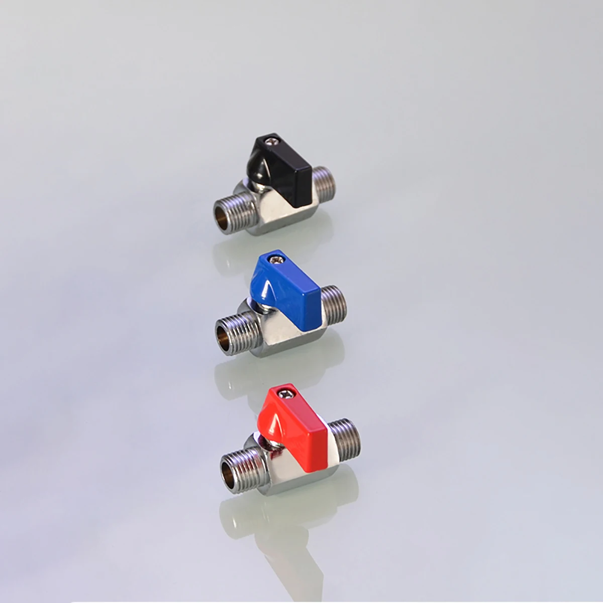 

Chrome-plated Brass Mini Ball Valve 1/8" 1/4" 3/8" 1/2" Male to Male Thread Air Compressor Valves Red / Blue / Black Handle