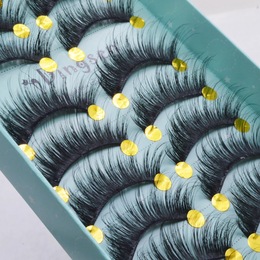 3D Soft False Eyelash Extension, Faux Min Eyelashes, Natural Messy Wispy, Fluffy Fake Lashes, Make up Tools, 3D66-71, 10 Pairs