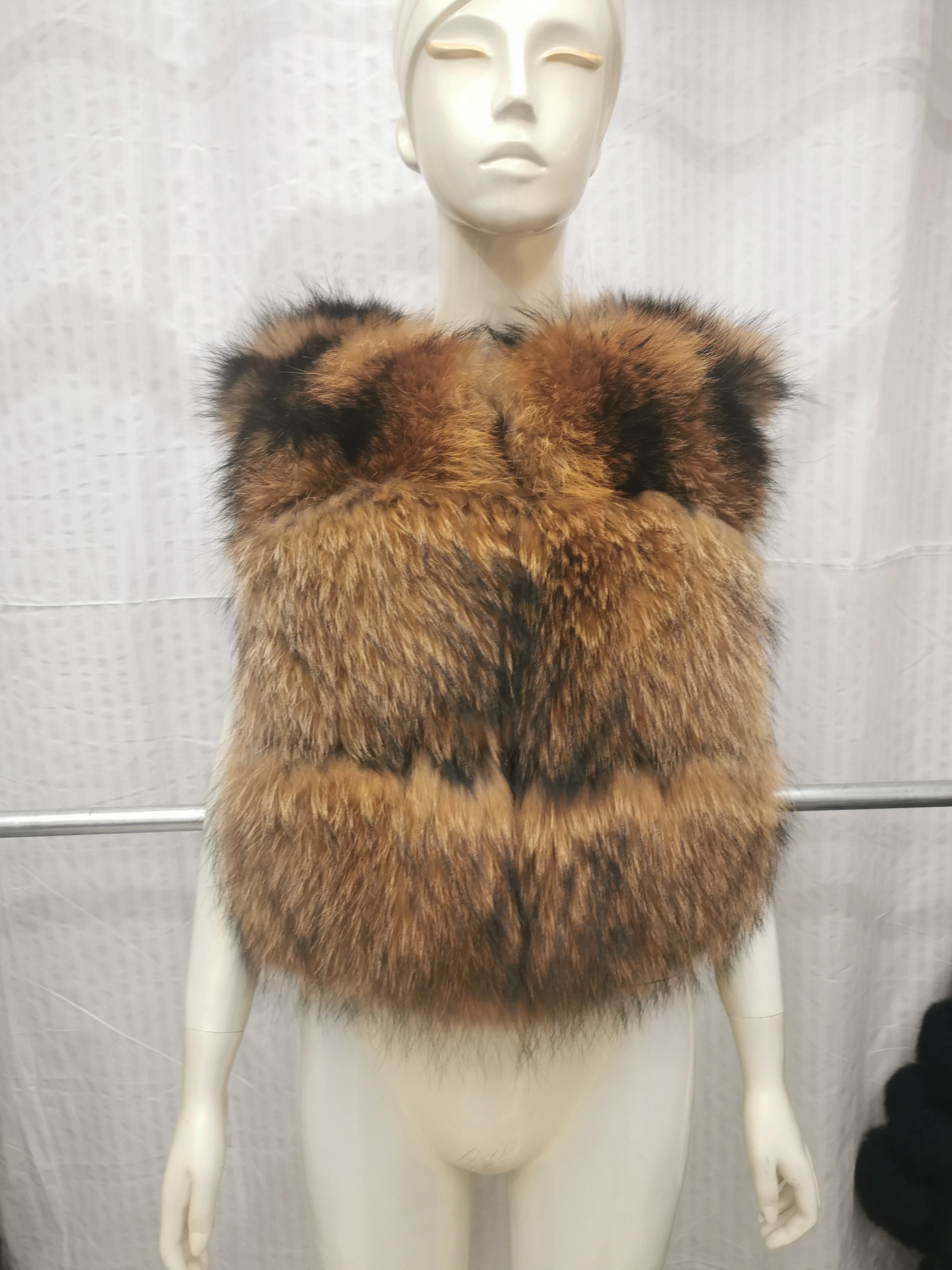 Nuovo cappotto di procione reale maniche staccabili in due stili cappotto di pelliccia di volpe inverno naturale donna girocollo caldo spesso cappotto di pelliccia reale