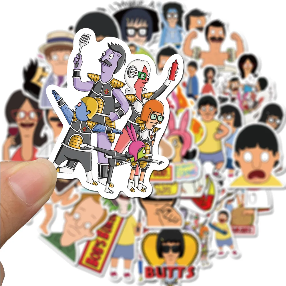 10/30/50PCS Cartoon Bobs Burgers Funny Stickers Tina Laptop Luggage Skateboard Water Bottle Decal Guitar Fridge Sticker Kid Toys