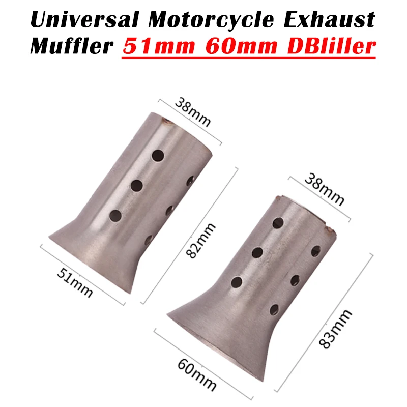 Universal 51mm Motorcycle Exhaust Pipe Escape Catalyst 51mm Muffler Silencer Insert DB Killer 60mm Eliminate Noise For Yoshimura