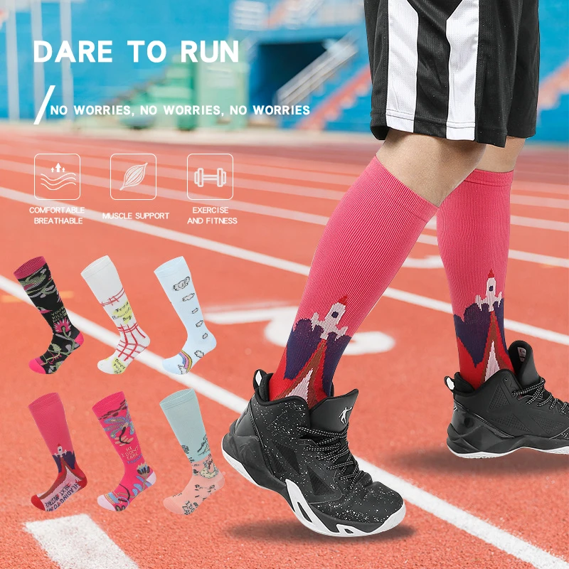 2021NewRunning Anti-slip Socks Men Cycling Marathon Halloween Sports for Varicose Veins and Veins Diabetes Socks Man Lot Outdoor