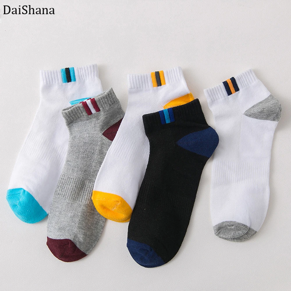 Chaussettes courtes en maille patchwork pour hommes, dépistolet ant masculin, pantoufles décontractées, confortables, respirantes, classiques,