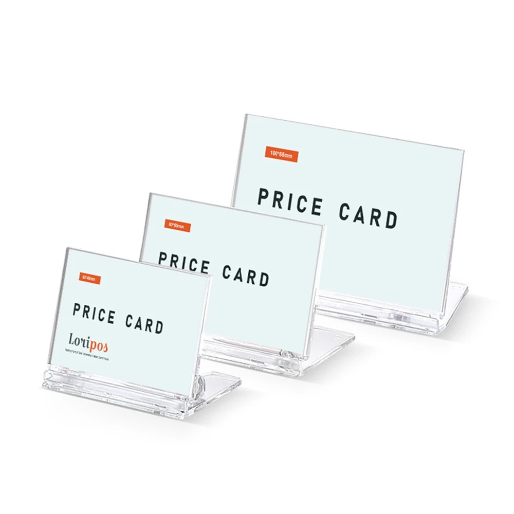 Ps Card Label Houder Clear L-Vorm Bureau Teken Houder Restaurant Menu Prijs Display Frame