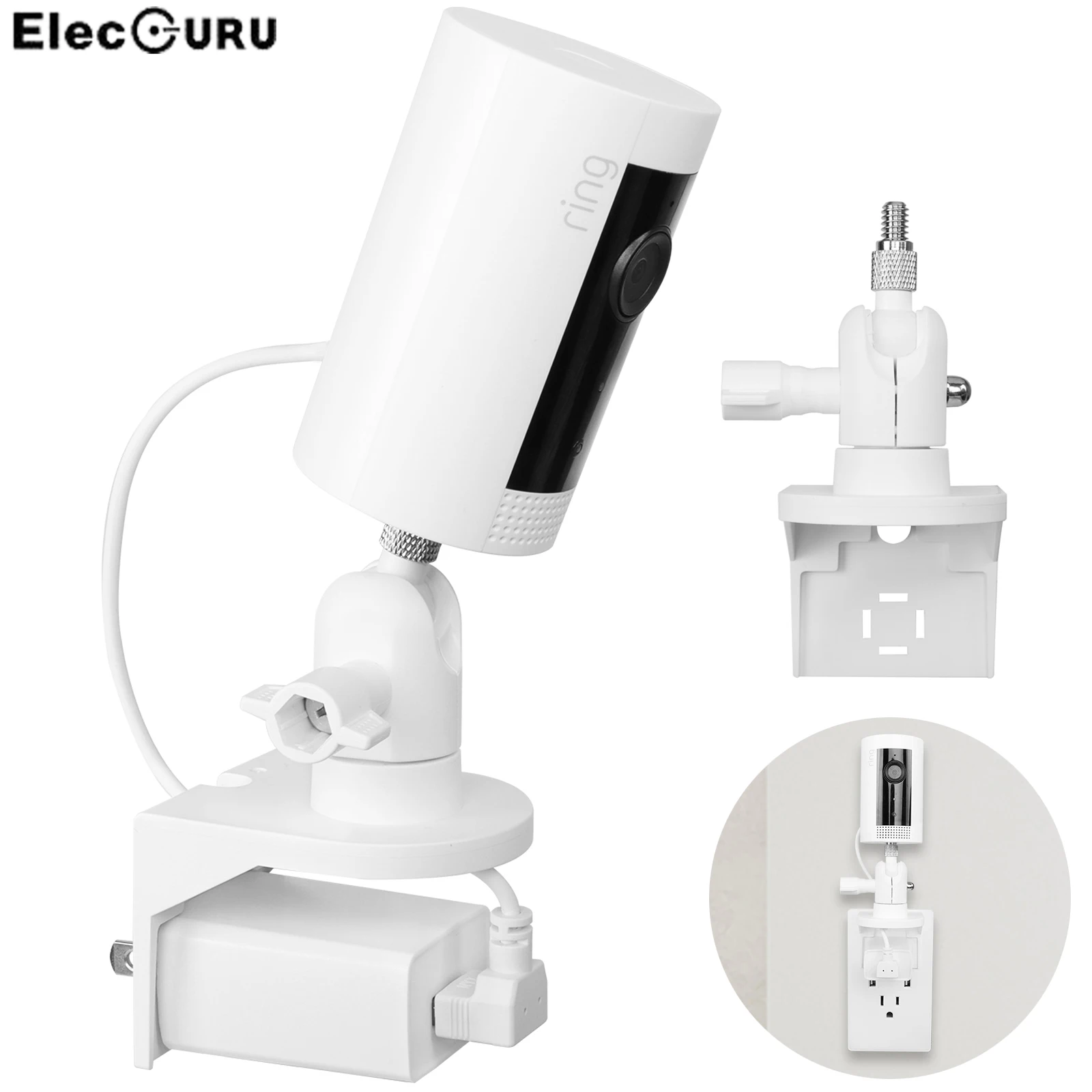 US ประเภทปลั๊ก Outlet ผู้ถือ Mount สำหรับแหวนในร่ม Cam Plug-In Stable Bracket ชุดติดตั้งกล้องวงจรปิดอุปกรณ์เสริม