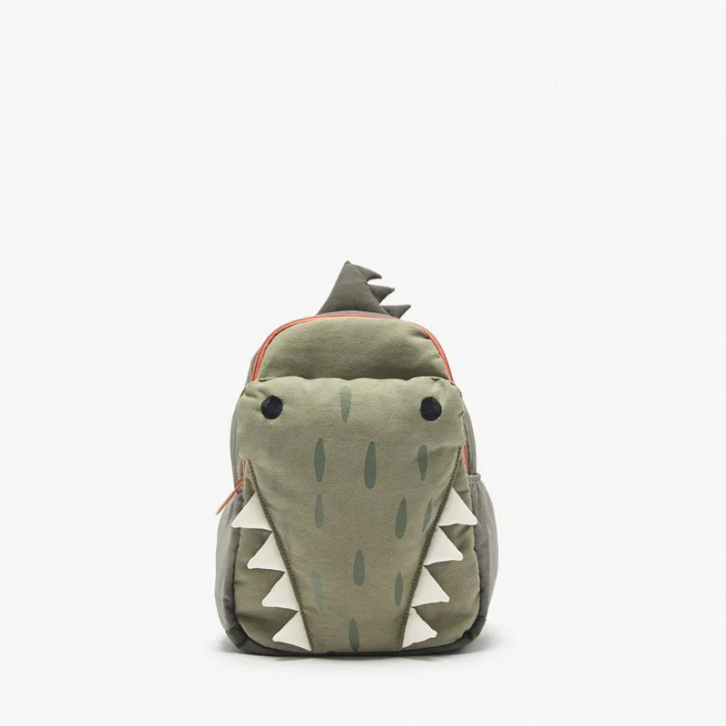Schooltas Jongens En Meisjes Van Nieuwe Leuke Drie-Dimensionale Groene Kleine Krokodil Rugzak Persoonlijkheid Student Bag Rugzak Purse