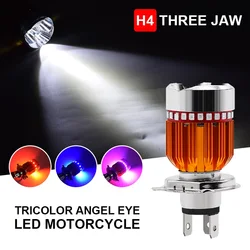 RGB Strobe 9W White Hi-Low Beam H6 BA20D H4 Angel Eye Fog Lamp 3000LM led Bulb Motorcycle Headlights Electric Car Lights DC 12V