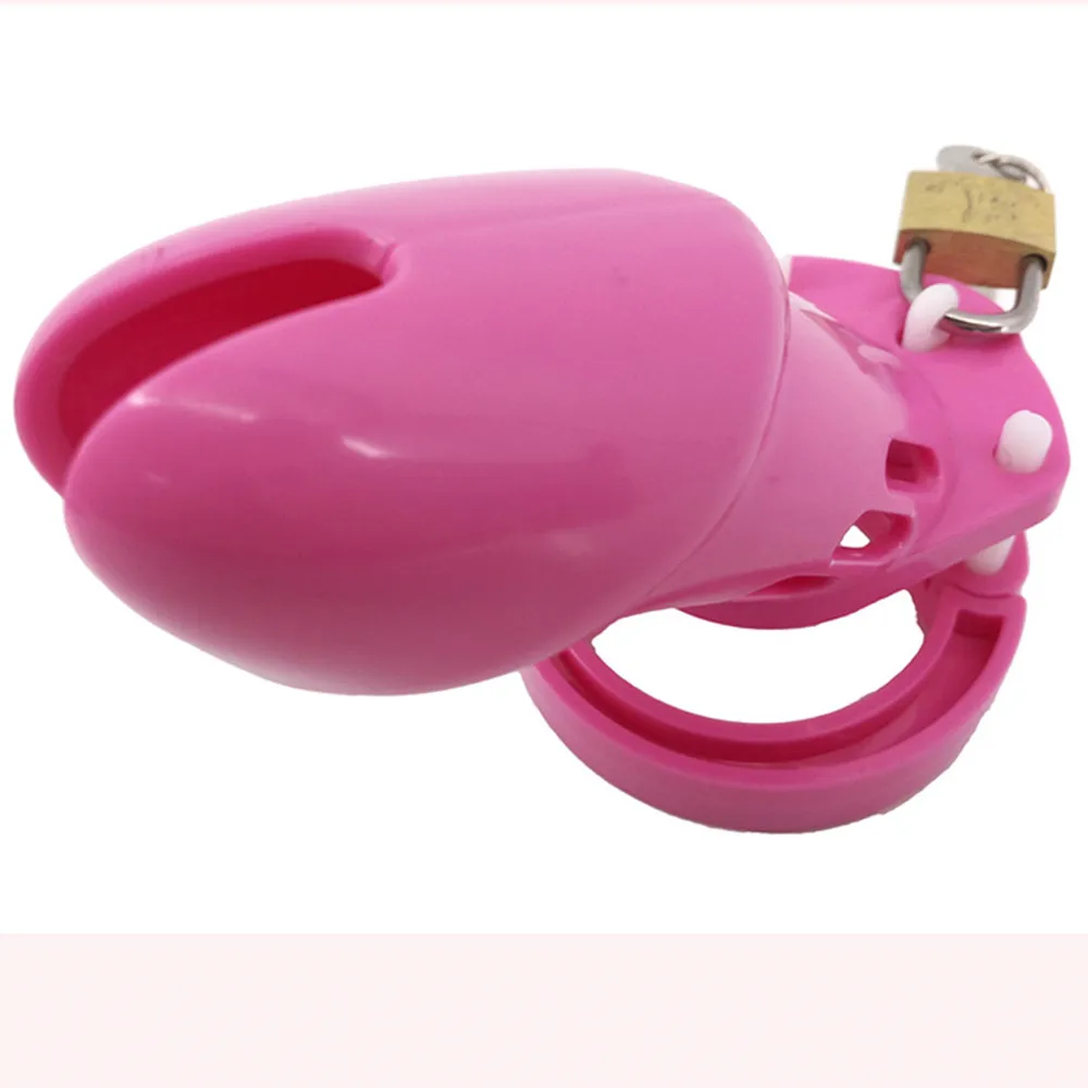 CB6000 Safe & Non-toxic Plastic Male Chastity Cage Device Cock Cage With 5 Size Rings Brass Lock Locking Number Tags SM Sex Toy view 2