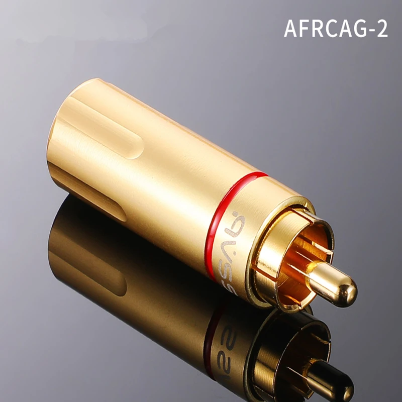 1Pcs RCA plug pearl gold pure copper audio signal cable DIY speaker cable dvd projector HIFI fever plug-in