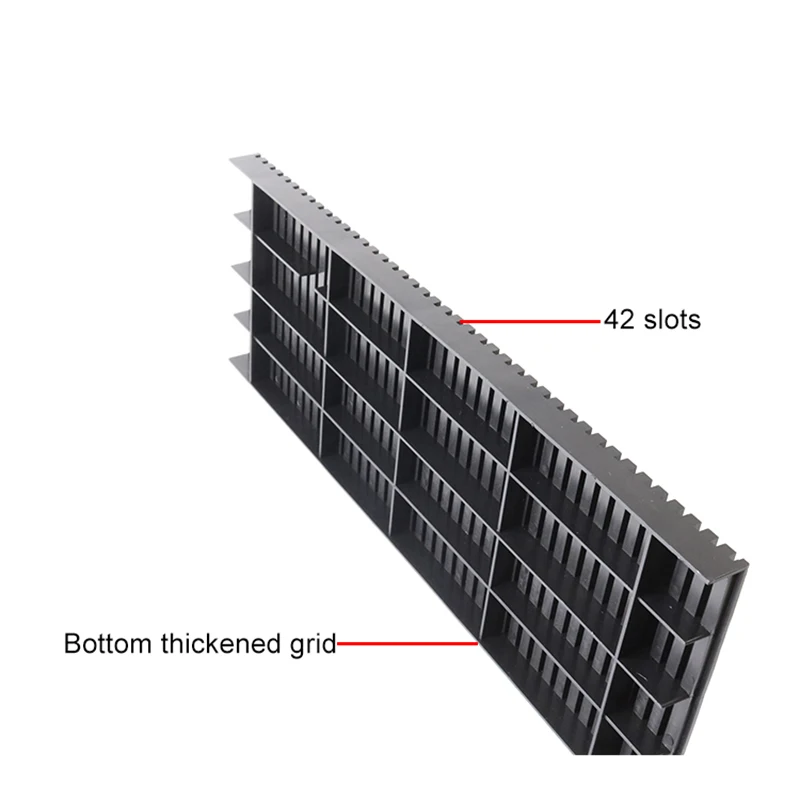 Q-PC2 ESD Pcb Holder 42 Slots Antistaic Black Conductive Tray PCBA Board Holder PCB Stand