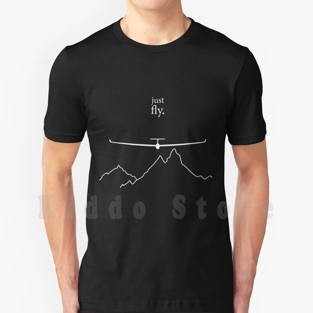 Just Fly By Glinder Design T Shirt Print For Men Cotton New Cool Tee Glider Gliding Soaring Sailplane Airsport Aviation Pilot