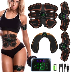 LCD Display Muskel Stimulator EMS Bauch Hüfte Trainer Toner USB Abs Fitness Training Home Gym Gewicht Verlust Körper Abnehmen