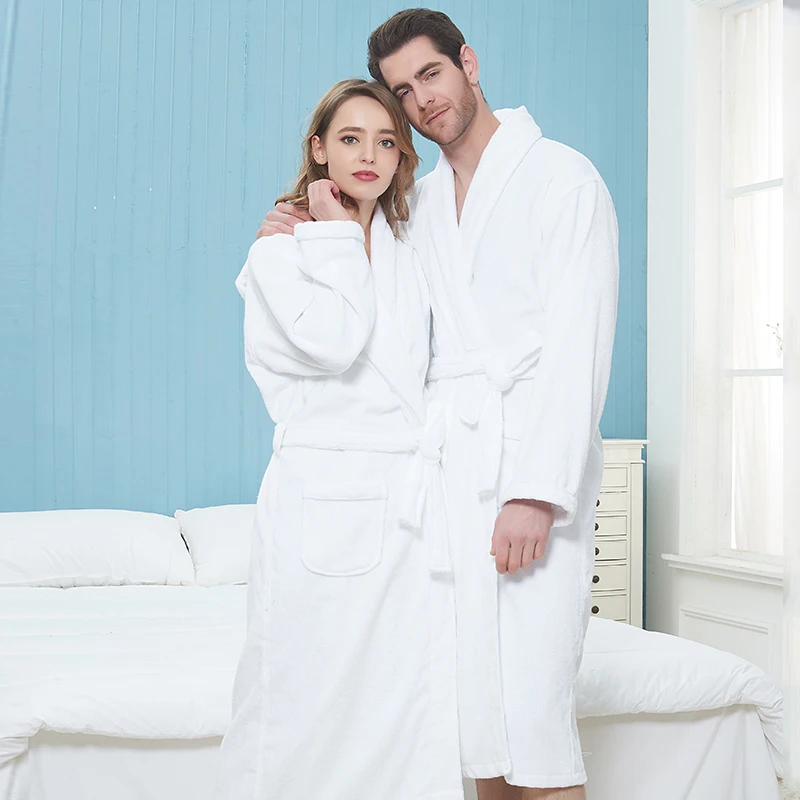 Winter Bathrobe Men 100% Cotton Thick Warm Towel Couple Plus Size Bathrobe Couple Pajamas Nightgown Men and Women Pajamas Autumn