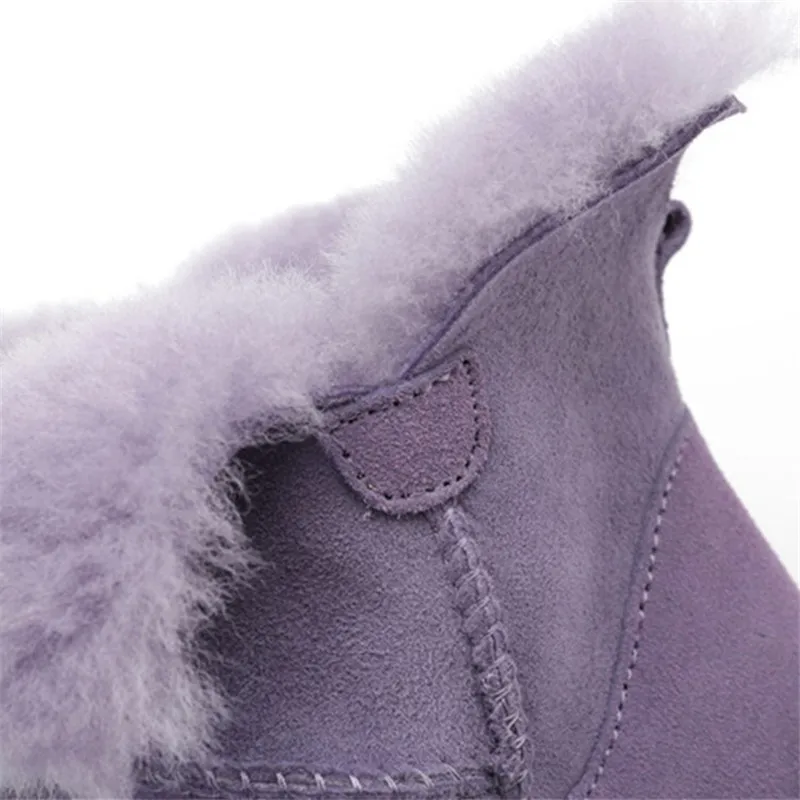 Genuine Sheepskin 100% Natural Fur 2022 Shoes Women Winter Warm Shoes Flats Boots Leisure Female Casual Footwear Snow Boots