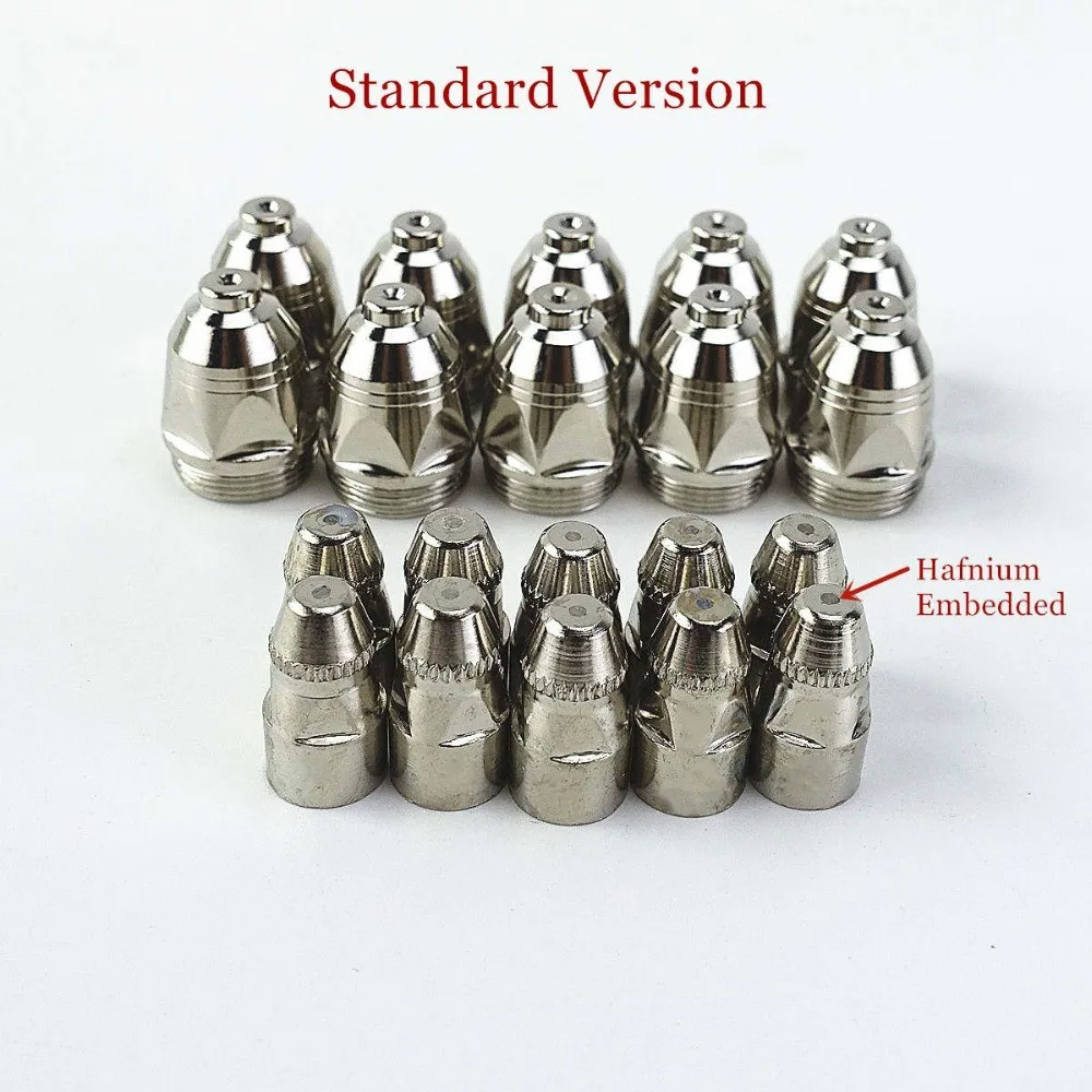 20Pcs 1.1/1.3/1.5/1.7mm P80 Plasma Electrode Nozzle Cutting Torch 60A 80A 100A P80 CNC Plasma Torch Tip Electrode Nozzle