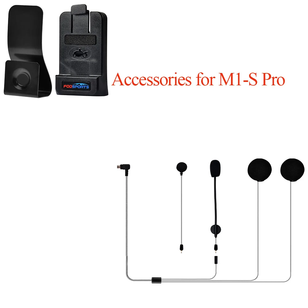 Fodsports M1-S Pro Motorrad-Kopfhörer, Helm, Bluetooth 5.0, Intercom-Headset mit Clip-Mikrofon für Zubehör, Ohrhörer 3