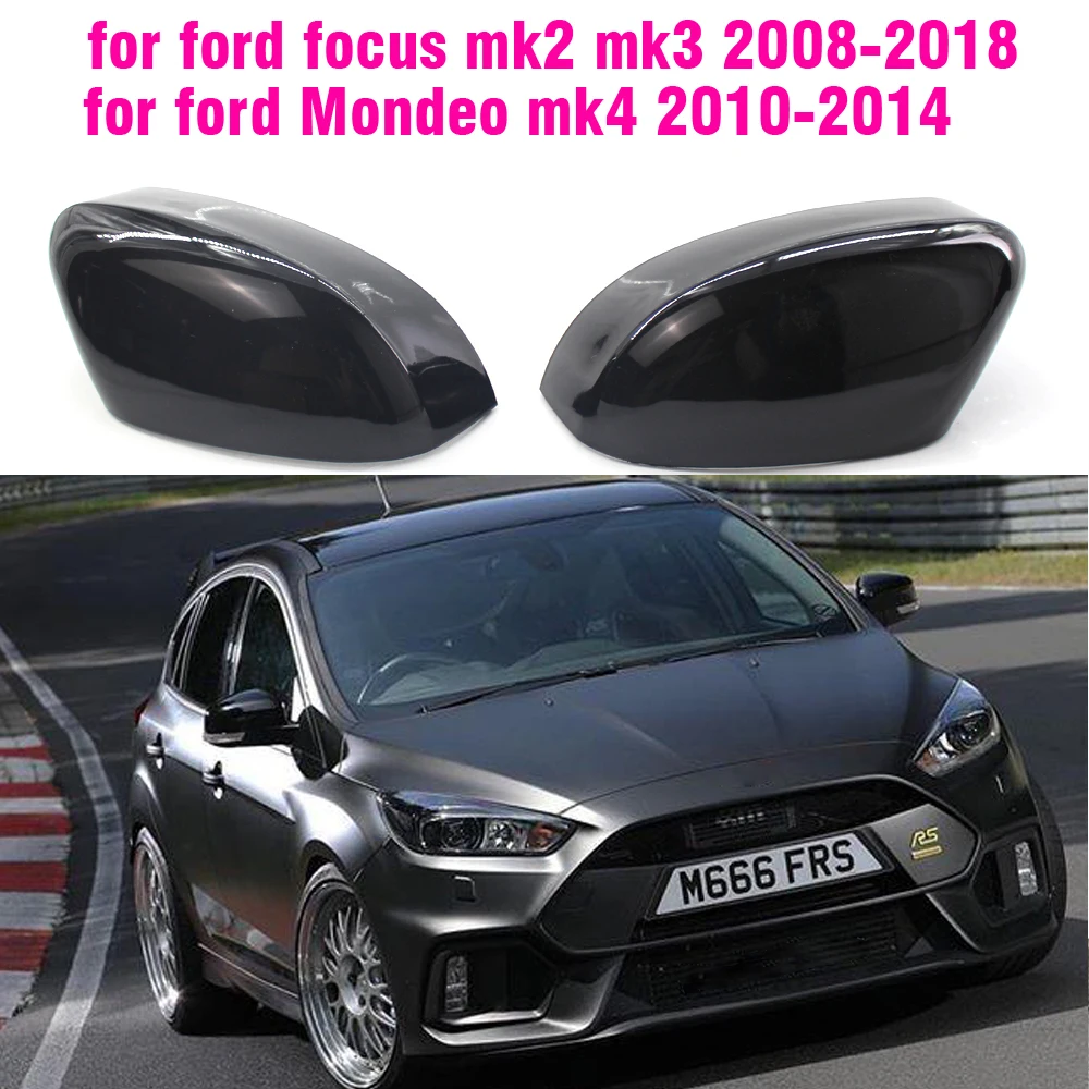 Rearview Mirror Cover Cap Carbon Fiber / Black for Ford Focus MK2 MK3 ,for Mondeo mk4 Facelift Estate 2010-2014