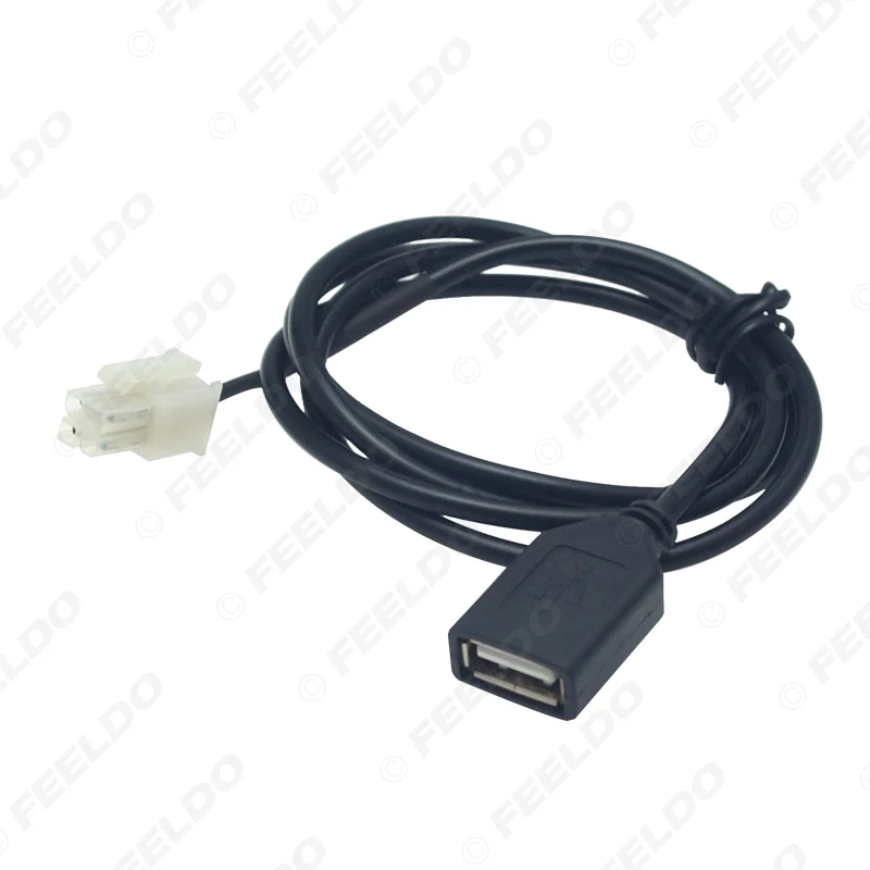 FEELDO سيارة CD/DVD راديو ستيريو 2.0 USB إلى 4Pin المقبس كابل لشيري QQ/تيجو لشروليه أفيو/لوفا USB سلك محول #4