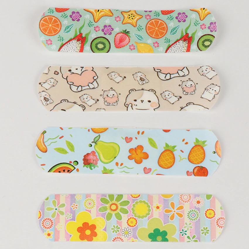 100 Pçs/caixa Saúde Ferida Tiras Band Aids Bandagens Desenhos Animados Patches Adesivo Gesso