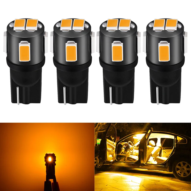 1 Pack T10 W5W Led Bulbs 194 168 5630SMD Auto LED Dome Map light Trunk License Plate Light bulbs 6000K Amber Orange white DC12V