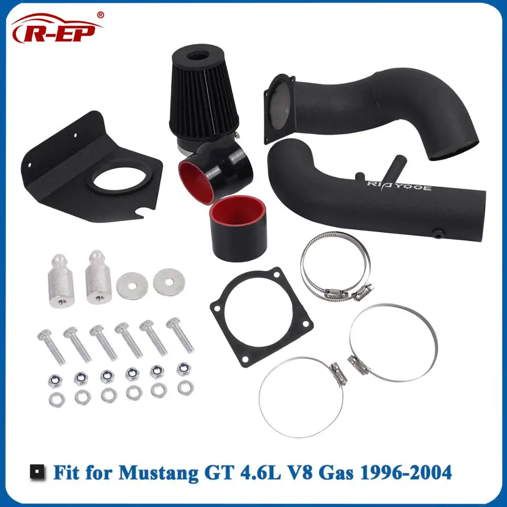 Turbo Cold Air Intake Pipe Kit Fit for 1994-1998 Ford Mustang 3.8L V6 with High Power Filter Car Modification