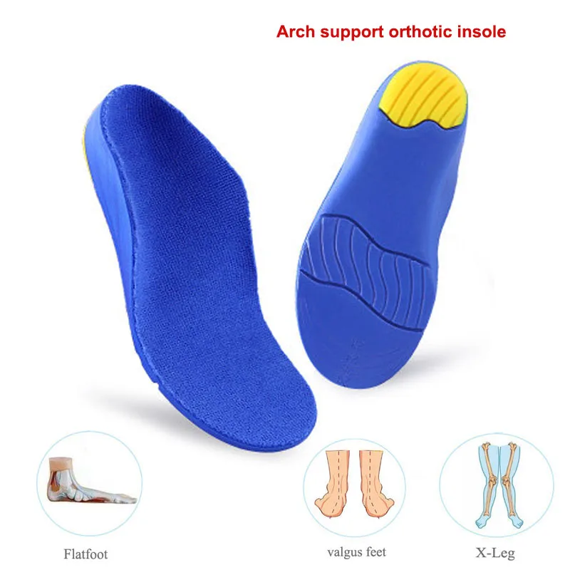 Ortoluckland Orthotic Insoles Children Corrective Flatfoot Soft Arch Support Pads For Kid Boys' Walking Shoes Toddler Sneakers