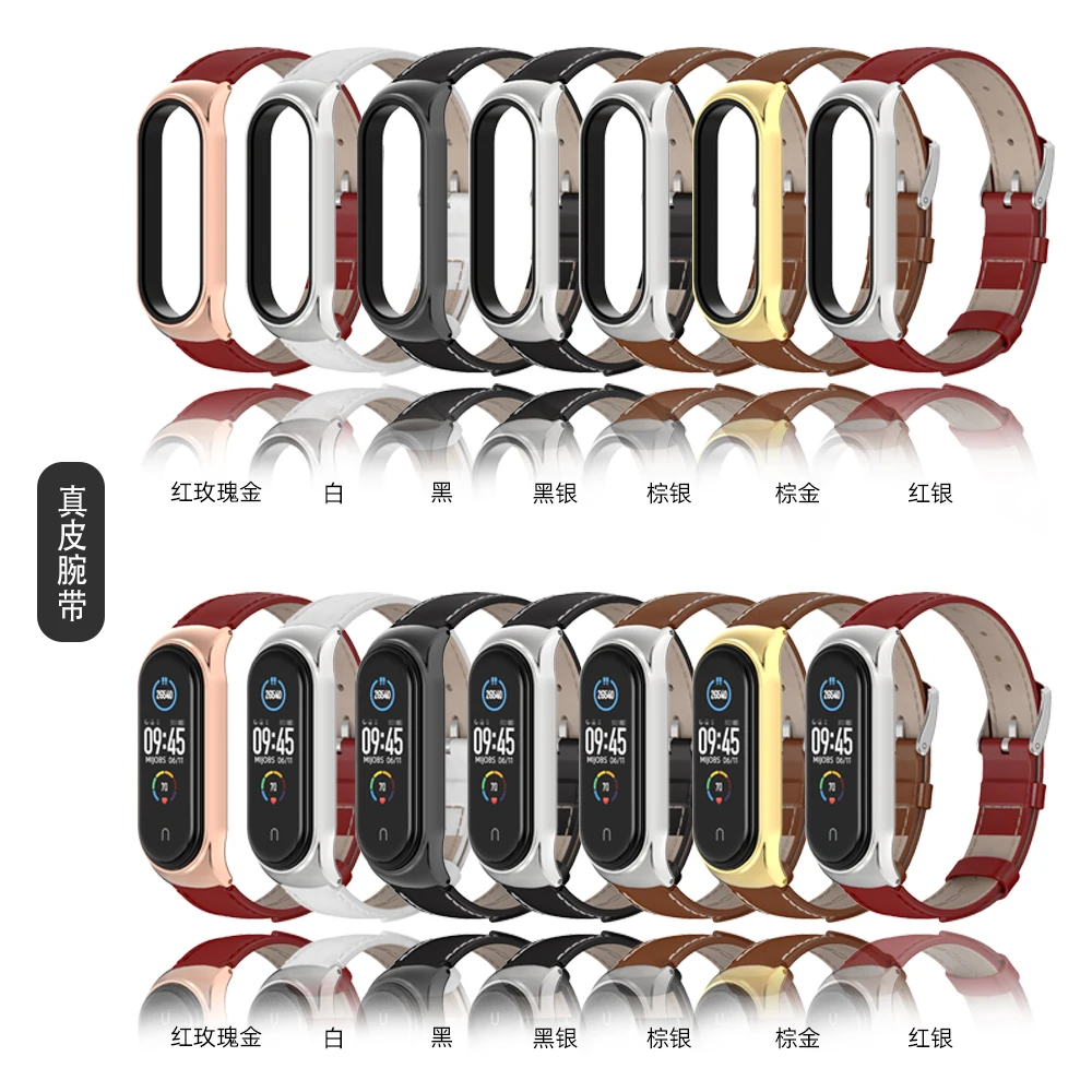 For Mi Band 5 6 Strap for Xiaomi Mi Band 4 Bracelet Genuine Leather Correa Miband 3 Wristband Replacement NFC Global Version