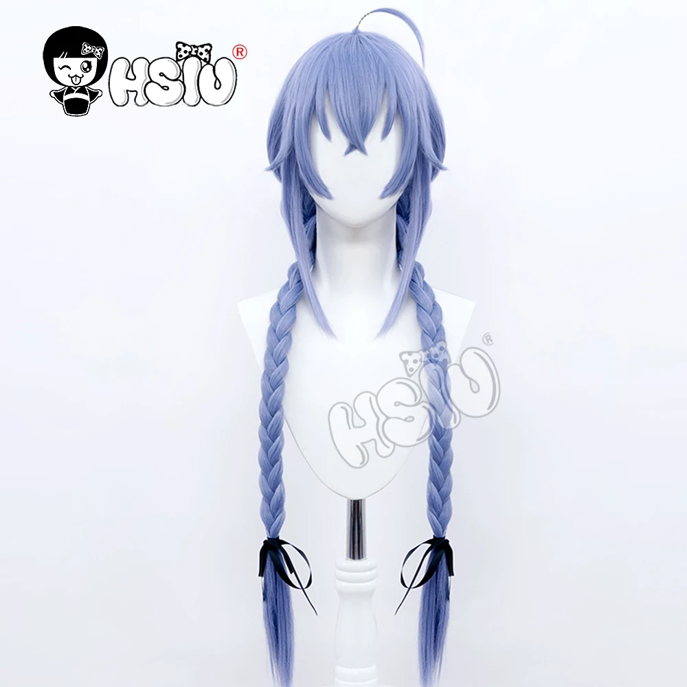 Roxy migurdia cosplay peruca anime mushoku tensei sem emprego reencarnação vol1 hsiu marca luz indigo duplo trança de cabelo longo