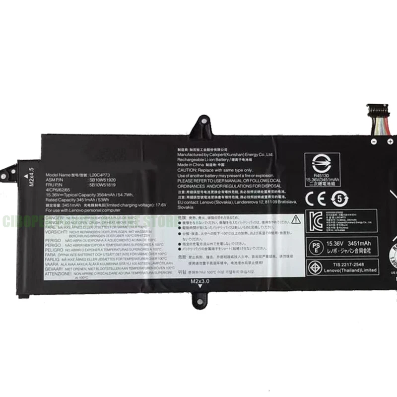 CP Laptop Battery L20C4P73 L20M4P73 L20L4P73 L20D4P73 54.7Wh/3564mAh For ThinkPad X13 Gen 2 Gen 3 Series TP00131A TP00131C