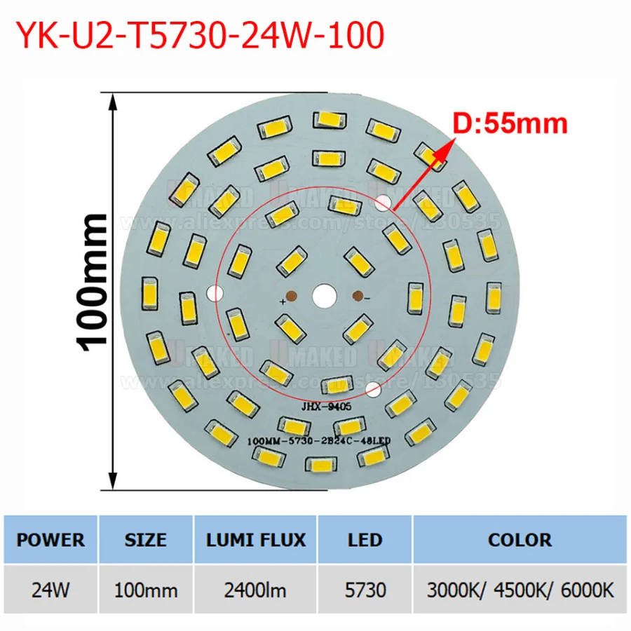 24W 30W 36W 50W 70W 100W LED bulb lamp source PCB with smd chip for bulb light Bay light, LED bay lighting source aluminum plate
