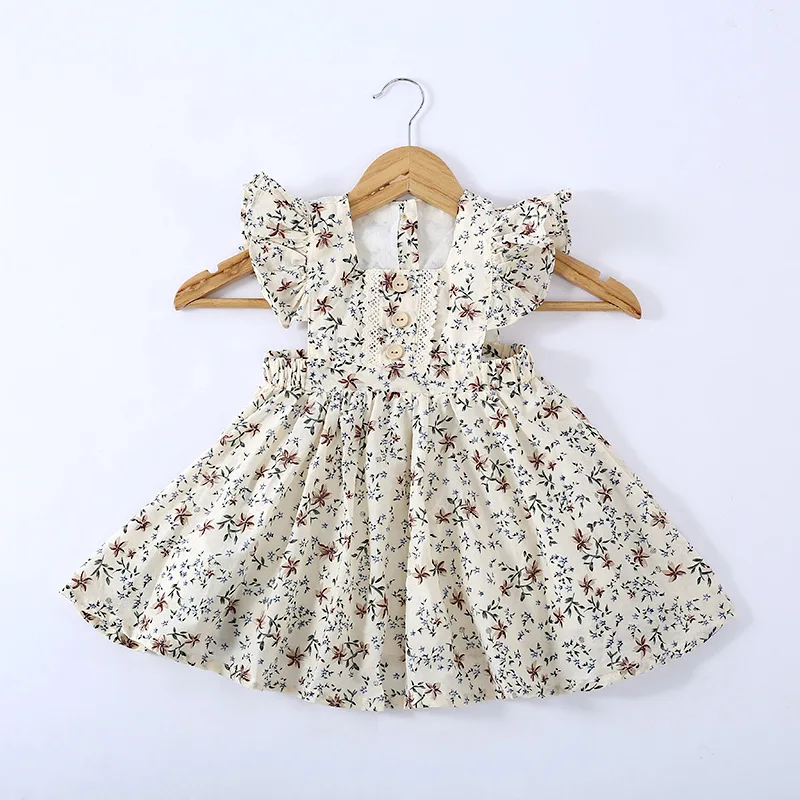 Kids Dresses for Girls Floral Dress Ruffles Summer Sleeveless Party Princess Dress Toddler Casual Bohe Beach Dress Girls Clohtes