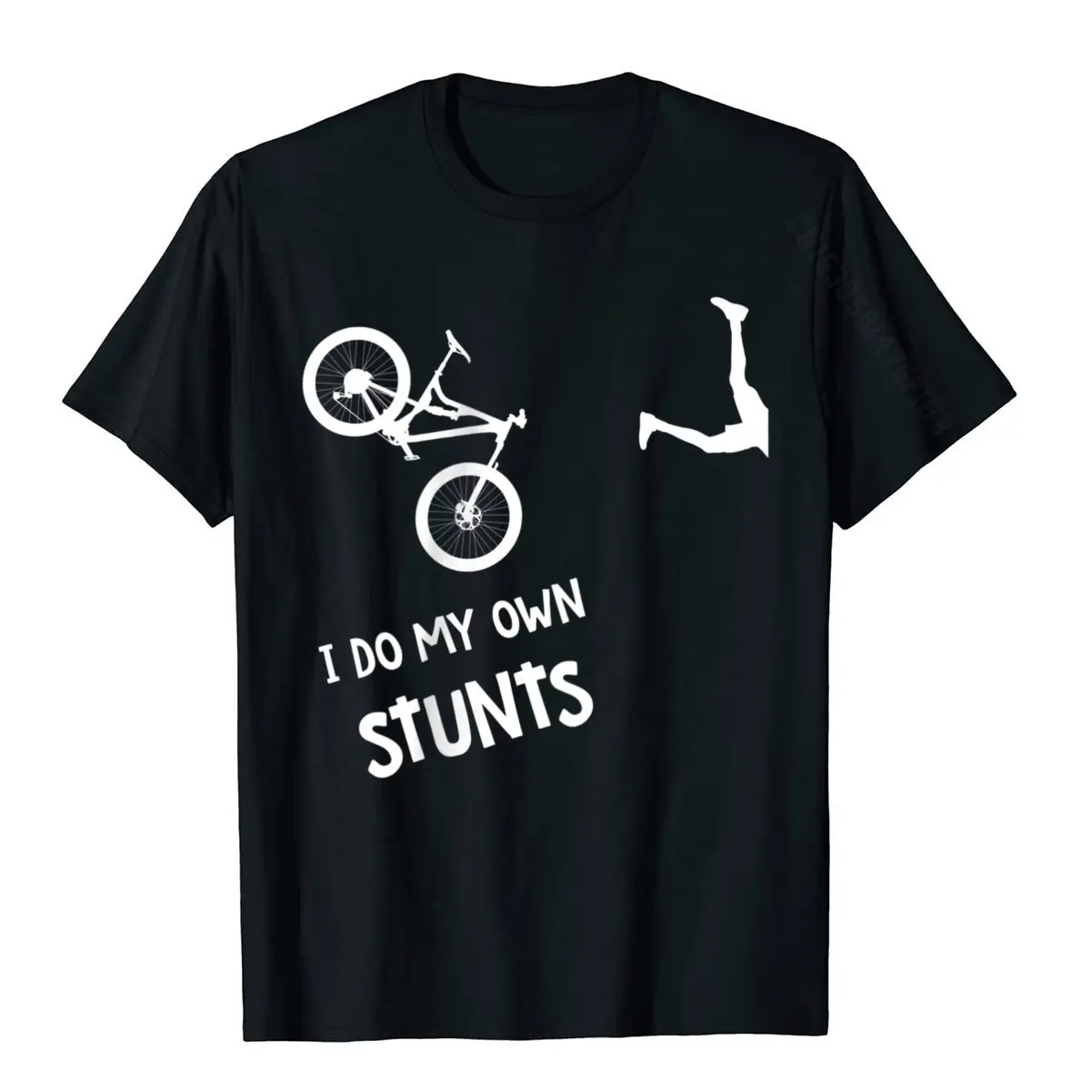 I Do My Own Stunts Mountain Bike Shirt Funny MTB T-Shirt Tops T Shirt Wholesale Simple Style Cotton Men T Shirts Custom
