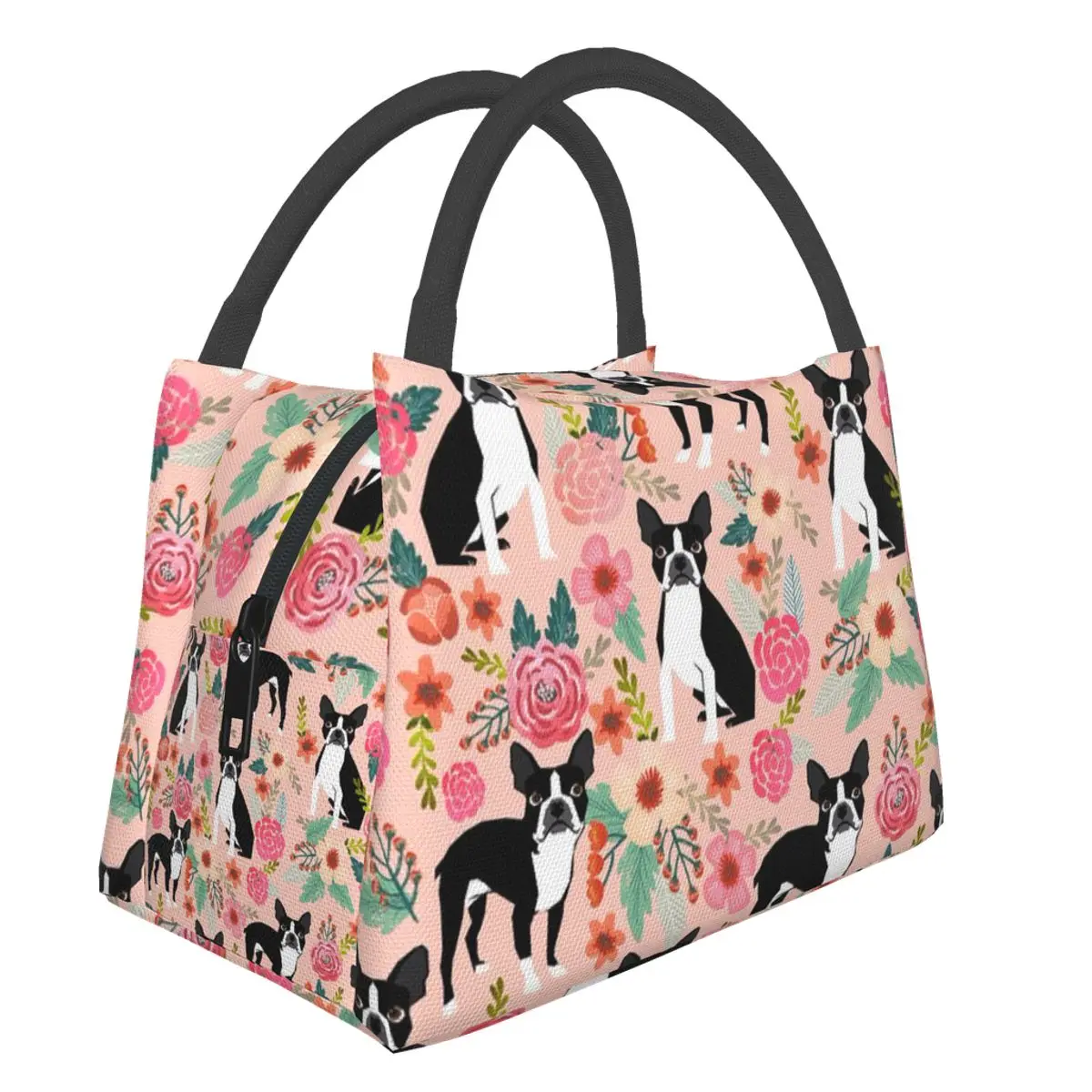 

Fresh Cooler Bags Waterproof French Bulldog Print Portable Zipper Thermal Lunch Bags For Women Convenient Lunch Tote Food Bags