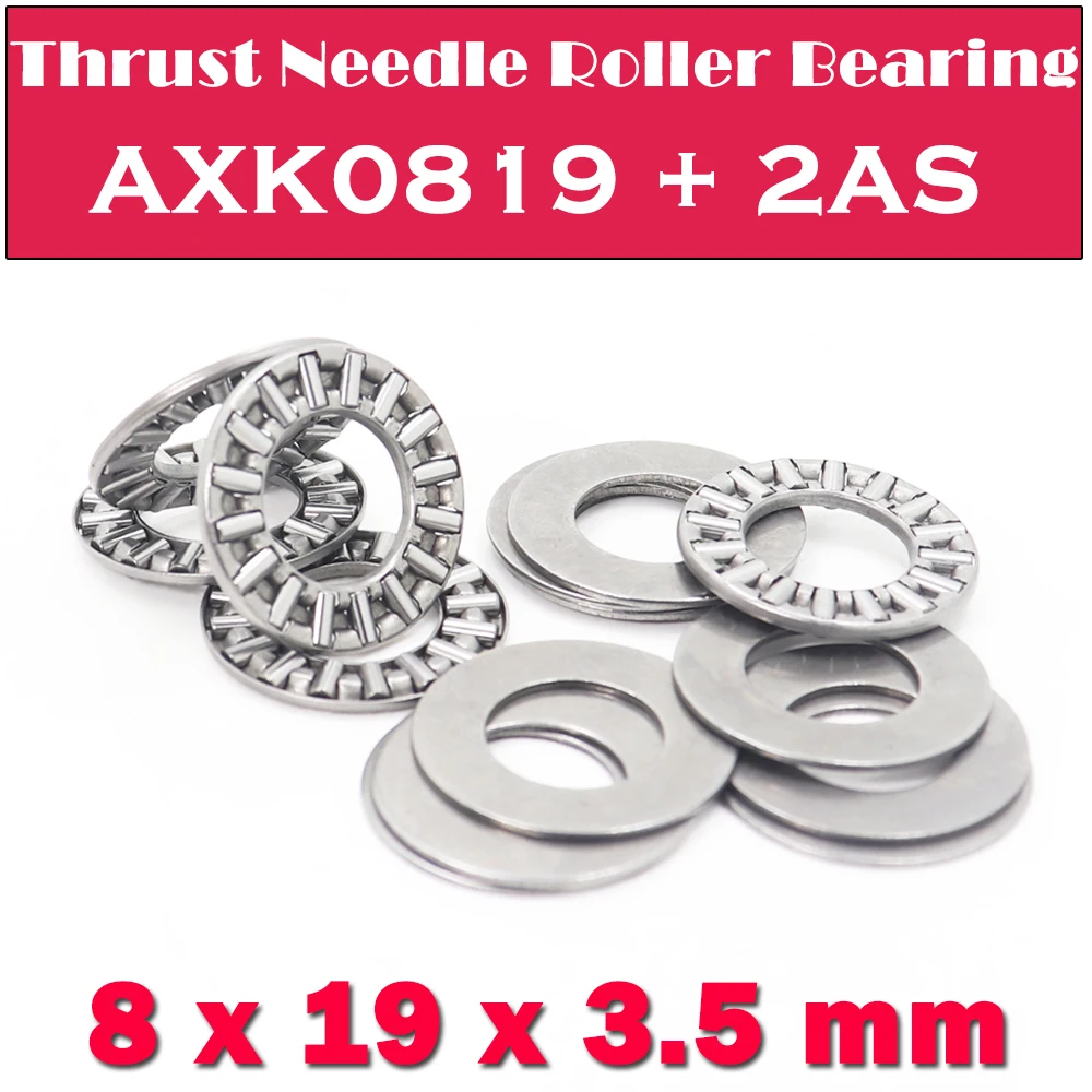 

AXK0819 + 2AS Thrust Needle Roller Bearing With Two AS0819 Washers 8*19*3.5 mm ( 10 PCS ) AXK0819 NTB0819 Bearings