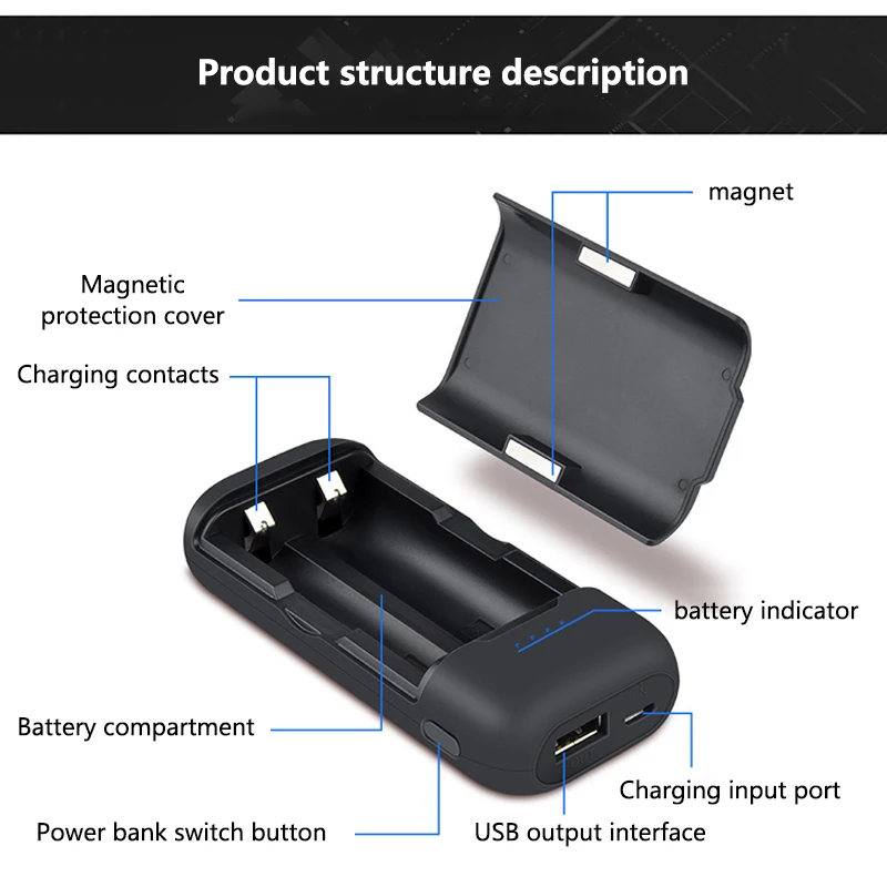 2*18650 Battery Box Welding Free 18650 Battery Storage Charging Holder Box for 18700 217000 Fast Charging Power Bank Case