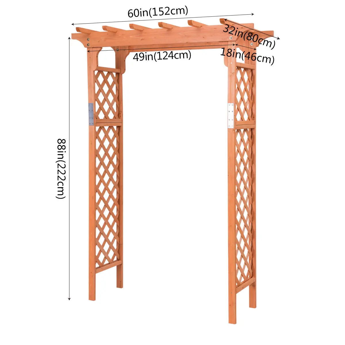 Imagem -02 - Costway-high Wooden Arbor Treliça para Jardim Pátio ao ar Livre Planta sobre 7ft