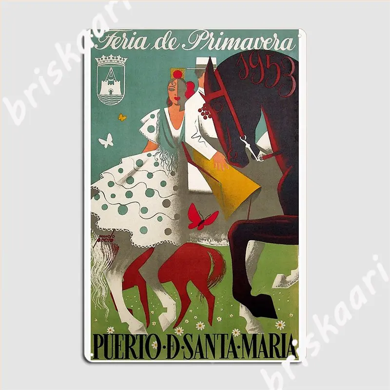 Feria De Primavera 1953 Vintage Travel Poster Metal Plaque Poster Cinema Garage Create Club Bar Wall Decor Tin Sign Posters