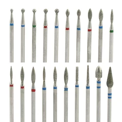 20 Types Diamond Nail Drill Rotary Bits Milling Cutter For Manicure Burr Cuticle Clean Electric Cutter Drill Bits Accessories