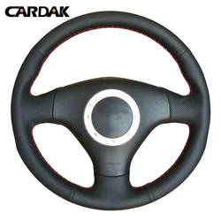 CARDAK Black Artificial Leather Steering Wheel Cover for Audi A3 8L Sportback A4 B6 Avant A6 C5 A8 D2 TT 8N S3 S4 RS 4 RS 6 A2