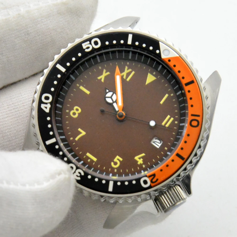 

SK007 diving mechanical watch men's automatic mechanical watch Aseptic coffee dial
