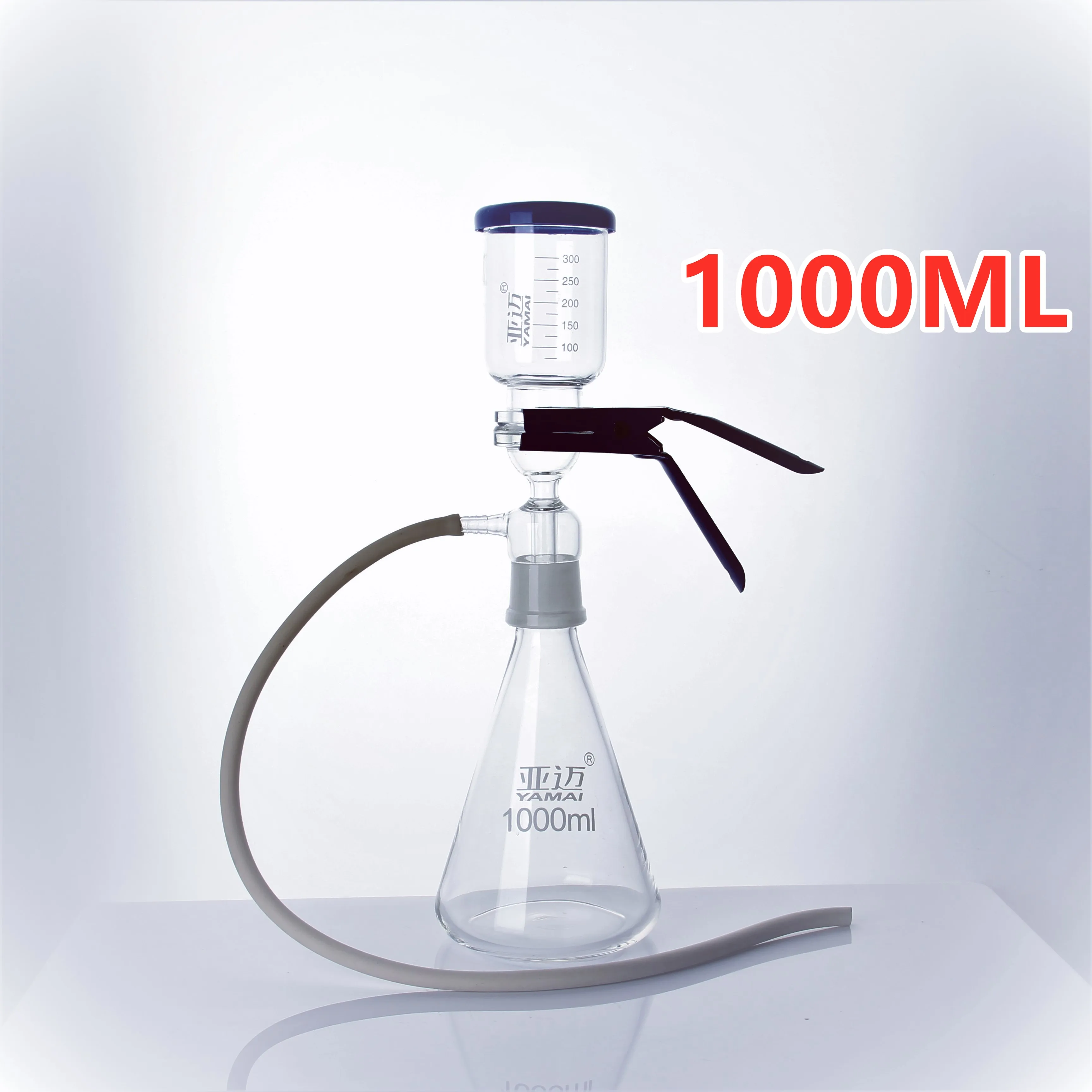 1000mL Vacuum Filtration Apparatus with Rubber Tube Glass Sand Core Liquid Solvent Filter Unit Device Laboratory Equipment