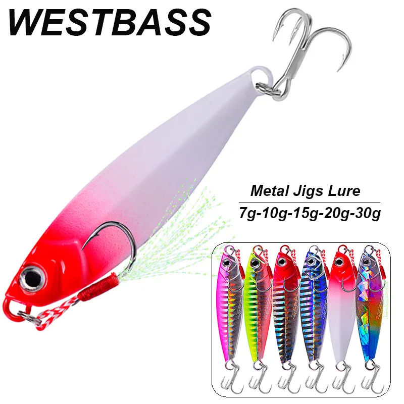WESTBASS 1PCS Metall Jigs Lure 7-10-15-20-30g Drag Casting Jigging Köder Trolling Angeln Wobbler Sinking Fest Swimbait Bass Pesca
